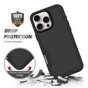 ShellTech Magnetic Phone Case for iPhone 15 Pro Max, Shockproof Dropproof Heavy Duty Protection Full Body Rugged Slim & Tough Durable Cover for Women Girls, Compatible with Magsafe,Black