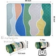 thumbnail image 2 of Exclusivo Mezcla Waterproof Picnic Blankets 3-Layer 60"x 80" Large Sandproof Beach Blanket Foldable Outdoor Blanket for Camping on Grass Picnic Mat, Waved Green, 2 of 8