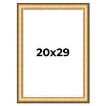 20x29 Frame Gold Plein Aire Solid Wood Picture Frame Width 2 Inches | Interior Frame Depth 0.5