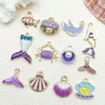thumbnail image 4 of U8MO 10X Purple Ocean Scallop Shell Conch Starfish Charms Pendants for Jewelry Making-Mix 12pcs, 4 of 5