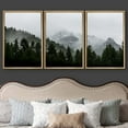 thumbnail image 3 of wall26 - 3 Piece Framed Canvas Wall Art - Landscape with Mountain with Fog - Modern Home Art Stretched and Framed Canvas Ready to Hang - 16"x24"x3 Natural, 3 of 5