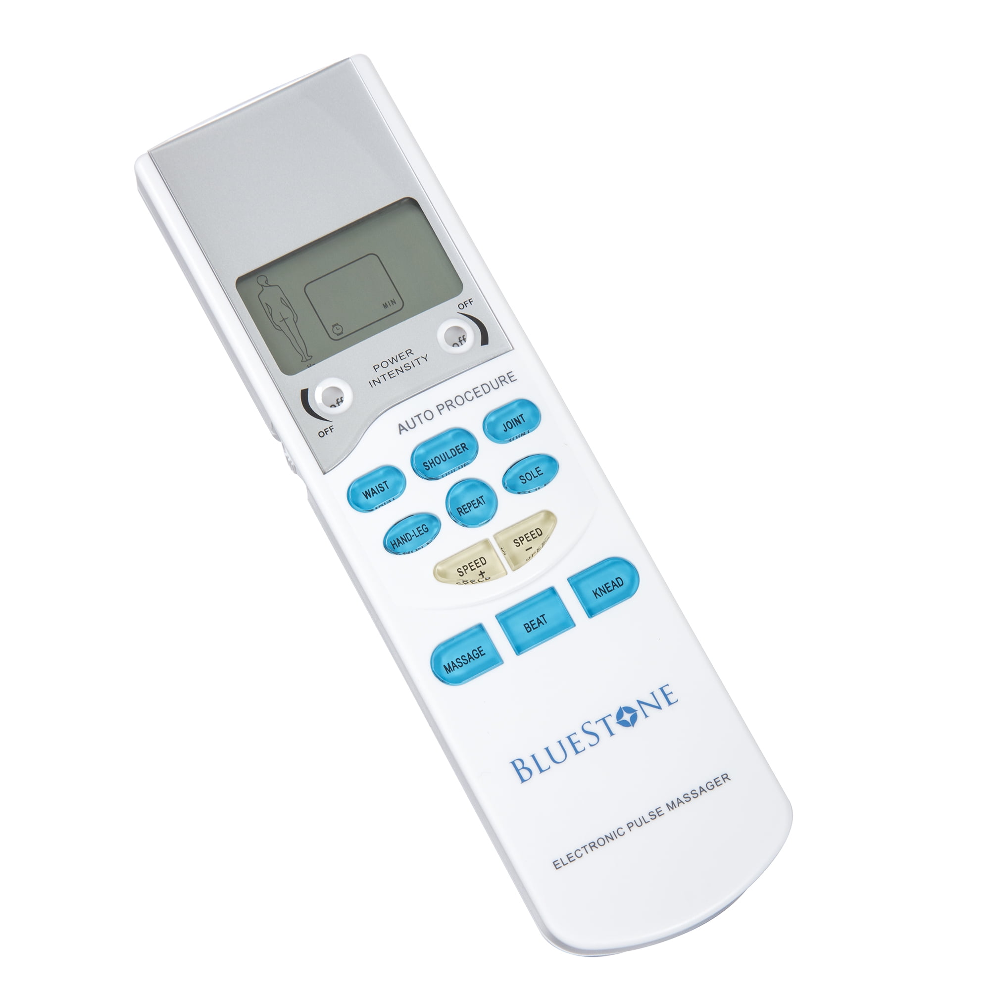TENS Unit Handheld Electronic Pulse Massager with 8 Pads by Bluestone
