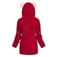 thumbnail image 3 of Rosegal Plus Size Christmas Colorblock Hooded Fuzzy Faux Fur Coat, 3 of 4