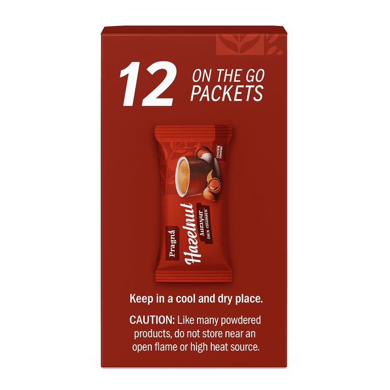 Pragna Sugar Free, Hazelnut Coffee Creamer, 12 On-The-Go Packets