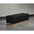 thumbnail image 2 of Sunpan Babette 61" Transitional Fabric and Steel Bench in Abbington Black/Brass, 2 of 6