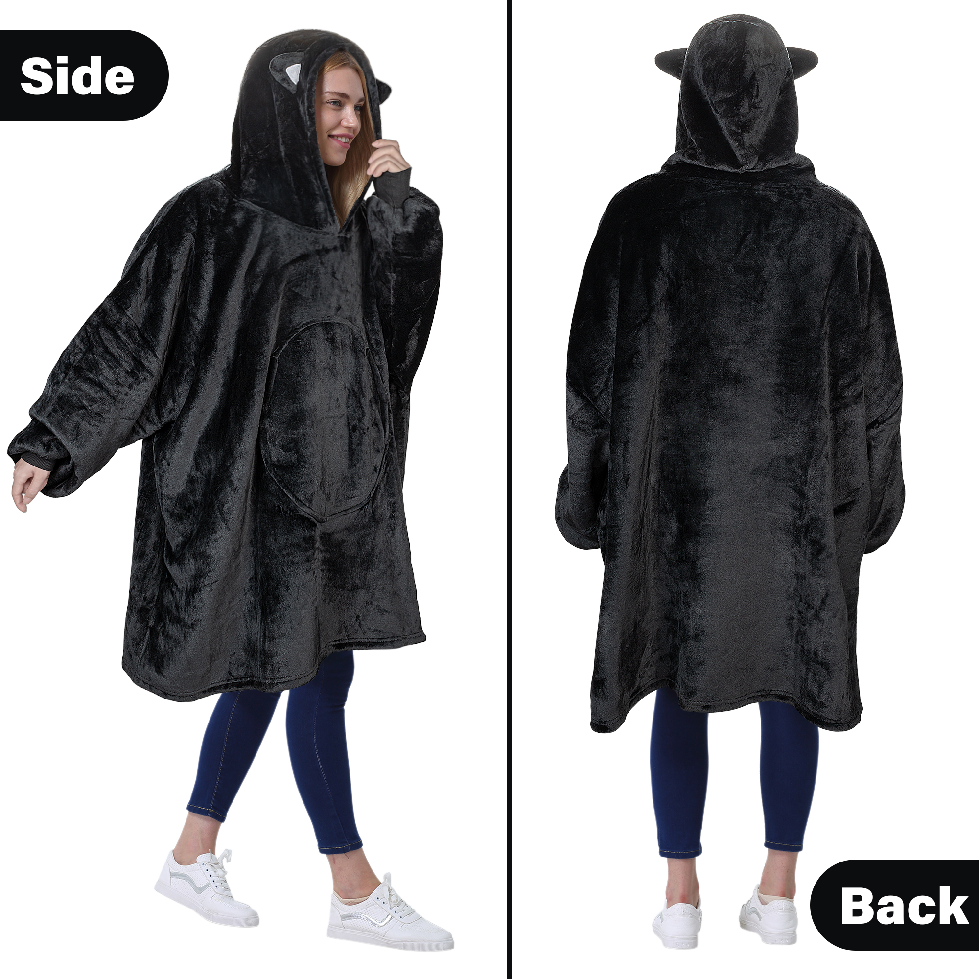 Catalonia Oversized Wearable Blanket Hoodie Sweatshirt, Comfortable Sherpa Lounging Pullover for Adults Men Women Teenagers Wife Girlfriend Gift