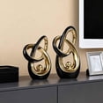 thumbnail image 3 of Black and Gold Decor Desk Sculpture Home Decor Large, Abstract Modern Art Gold Knot Knick Knacks for Shelves, Coffee Table Dining Table, Mantle Cabinet TV Stand Christmas Centerpiece, 3 of 8