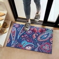 thumbnail image 2 of Blue Pioneer Flower and Paisley Pattern Door Rugs,Washable Non Slip Door Mats Indoor,Decorative Door Mats,Entry Mat Indoor for Entrance,Bedroom,Kitchen,Bathroom,16"x24", 2 of 6