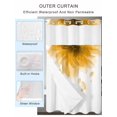 thumbnail image 2 of No Hook Cloth Fabric Shower Curtain with Snap in Liner, Modern Yellow Waterproof Shower Curtains Set with See Through Top Window, Gradient Floral Abstract Bohemian White Bath Curtains Shower 72"x78", 2 of 6