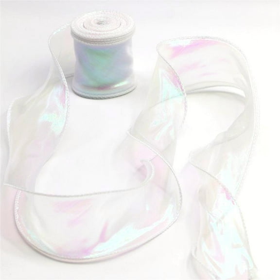 (10 Yards/pack) 60mm Colorful Fish Tail Yarn Organza Ribbon Packaging Gift Box Lolita Hair Accessories Lamp Home Decoration DIY（white）