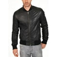 thumbnail image 2 of New Men's Genuine Lambskin Leather Jacket Black Bomber Motorcycle Biker Jacket A903, 2 of 4