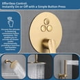 thumbnail image 5 of Shower System Brushed Gold Push Button Diverter Shower Faucet with in Handheld Ceiling Mount Shower Head with Wall Mount Shower Head, 5 of 6