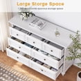 thumbnail image 4 of French Vintage Dresser for Bedroom with 7 Drawers, Vintage Design Wood Drawer Dresser Chest of Drawers for Closet, Living Room, Hallway, Nursery, Kids Bedroom, White, 4 of 9