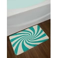 thumbnail image 2 of Retro Bath Mat, Pop Art Stylized Nostalgic Spiral Colors Background Turning Stripes Artistic Print, Non-Slip Plush Mat Bathroom Kitchen Laundry Room Decor, 29.5 X 17.5 Inches, Teal Cream, Ambesonne, 2 of 2