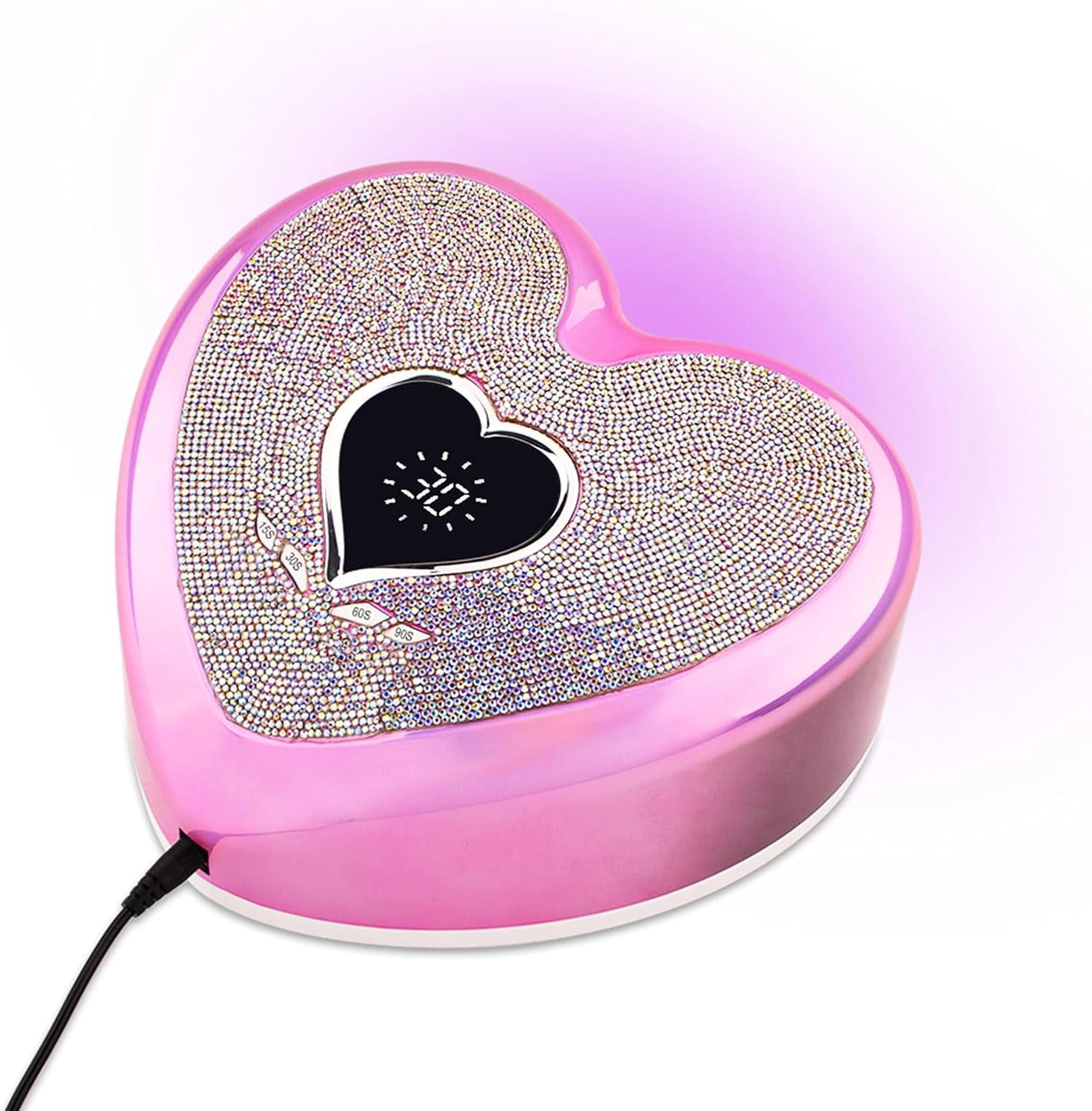96W UV LED Nail Lamp,Rechargeable Cordless Nail Dryer,Portable Wireless UV Led Nail Light with Full Diamond on Surface,Professional Curing Gel Polish Acrylic Nails Tools for Home & Salon