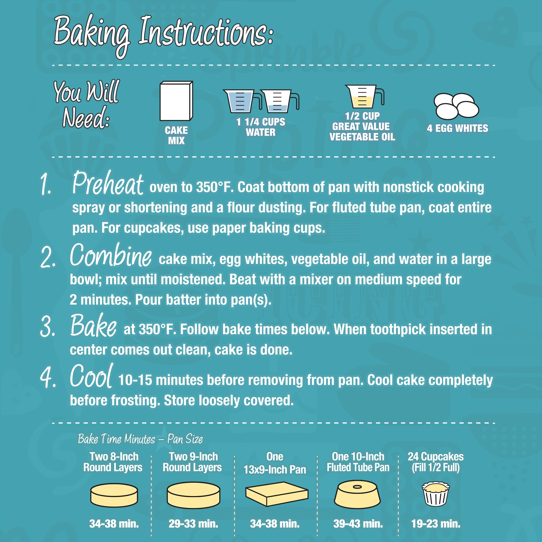 Great Value Deluxe Moist Confetti White Cake Mix, 15.25 oz Box