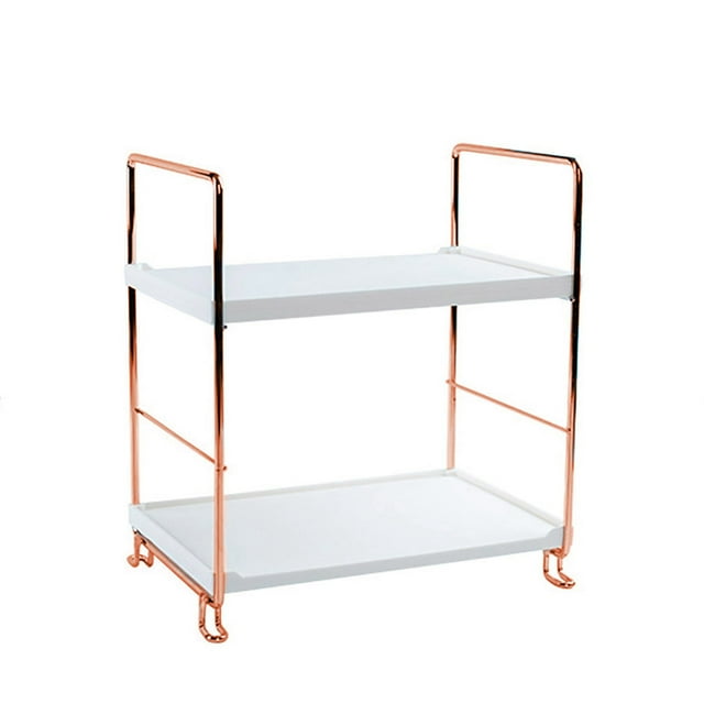 Estante de almacenamiento de plástico Estante de cocina ajustable Estante organizador de almacenamiento de baño Estante cuadrado de 2 capas Methold HA002270-02