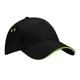 thumbnail image 1 of Beechfield - Gorra/Visera 5 paneles Unisex deportiva Modelo Ultimate sandwich - Verano/Piscina - 100% algodón. (Negro/Verde lima), 1 of 4