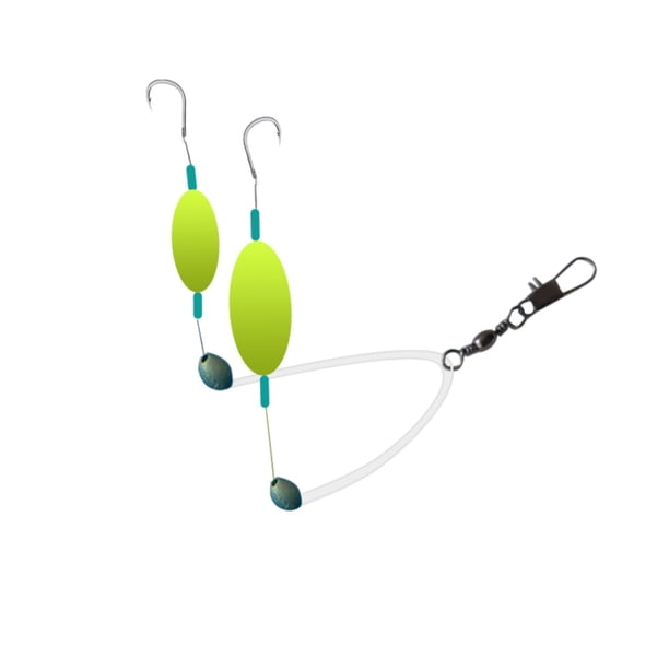 Anzuelo doble con fondo invertido para pesca en agua dulce y salada. Adecuado para principiantes aficionados y profesionales al aire libre.