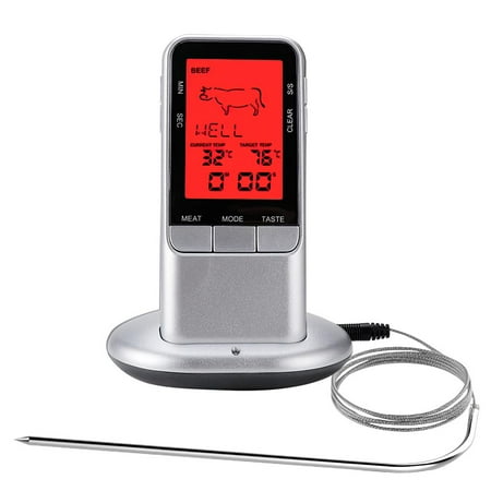 

Electronic Thermometer Multi-Function Food Temperature Meter Gauge Household Meat Thermometer with Stainless Steel Probe LCD Display For BBQ Oven Kitchen