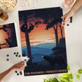 thumbnail image 2 of Lantern Press 1000 Piece Jigsaw Puzzle, The Poconos, Pennsylvania, Black Bear Family, Sunset, 2 of 5