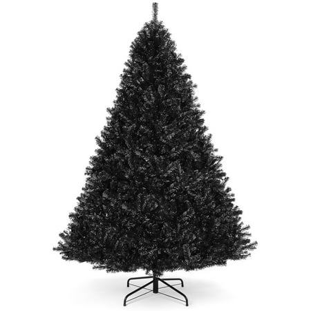 Best Choice Products 6ft Artificial Full Black Christmas Tree Holiday Decoration w/ 1,477 Branch Tips, Foldable