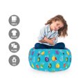 thumbnail image 2 of Fruit Storage Toy Bag Chair, Hand Drawn Like Image of Watercolor Design Colorful Pineapples, Stuffed Animal Organizer Washable Bag, Small Size, Deep Sky Blue and Multicolor, by Ambesonne, 2 of 3