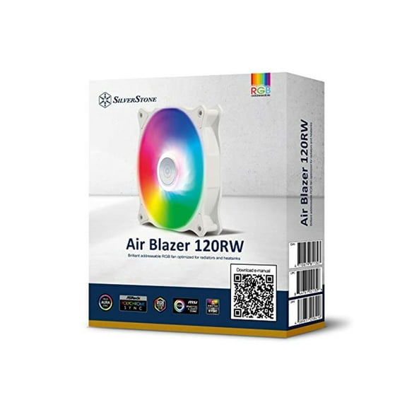 SilverStone Technology AB120RW-ARGB 120 x 25 mm Air Blazer 120RW ARGB Lighting PF AIO Liquid Cooling Fan, White & Translucent