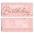 Big Dot of Happiness Pink Rose Gold Birthday - Candy Bar Wrapper Happy ...