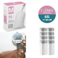 thumbnail image 5 of Code M 3 Packs (150 Count Total) 12 Gallon Heavy Duty 1.2 Mil THICK Trash Bags with Reinforced Drawstring Compatible with simple Code M 1.2 Mil White Garbage Can Liners Leak-Proof, 5 of 5