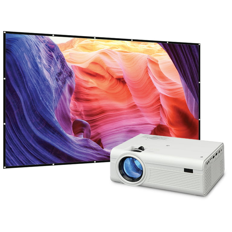 GPX TFT LCD Bluetooth Projector with HDMI Cable, PJ712W, White