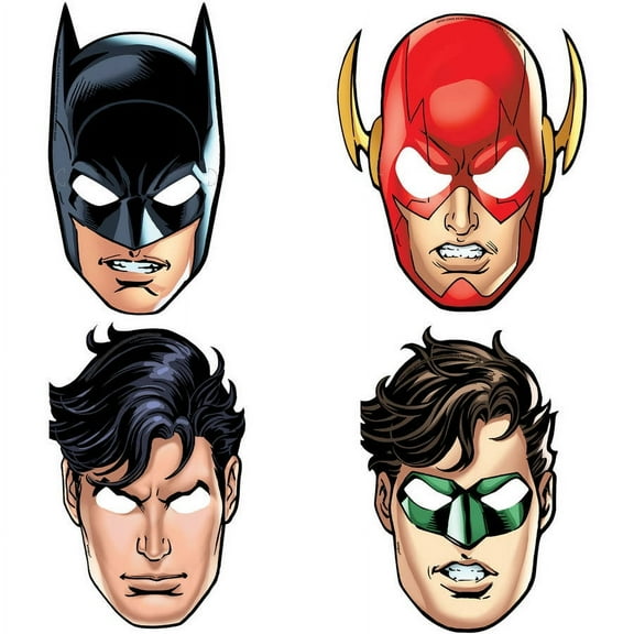 Justice League Party Masks, 8ct