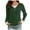 Green, variant on FNFHFY Long Sleeve Shirts for Women Fake Two Piece T-shirt Solid Color Crew Neck Shirt Casual Fall Tops