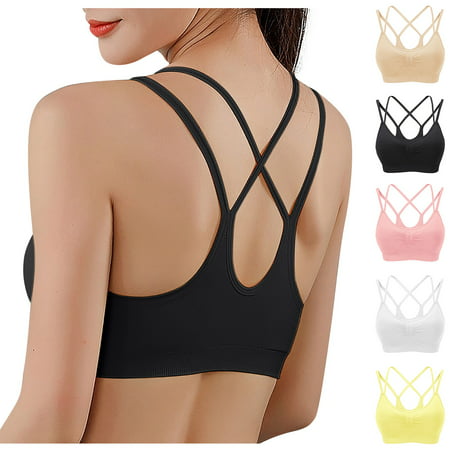 

Clearance Vest Bra YANXIAO Women s Spaghetti Straps Crossover Beautiful Back Fitness Sports As shown