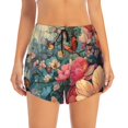 thumbnail image 2 of Balery Butterflies In Blooming Garden Pantalones cortos deportivos para mujer con forro y dos bolsillos, elásticos, para entrenamiento, gimnasio, yoga-Medium, 2 of 7
