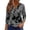 Grey#9527, variant on CONZONE Women's Summer T-Shirts 3/4 Sleeve T Shirts for Women Casual V Neck Floral Graphic Lightweight Tees Soft Cozy Dailywear