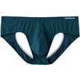 thumbnail image 2 of TANBOM Men's Bulge Enhancing Triangle Thong Nylon Underwear Green XXXL 1-Pack, 2 of 6