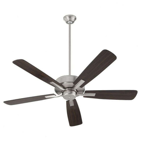 5 Blade Ceiling Fan in Transitional Style-12.5 inches Tall and 52 inches Wide-Satin Nickel Finish-Silver/Walnut Blade Color Bailey Street Home