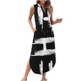 thumbnail image 2 of Simua Maxi Dresses for Women Summer Printed Casual Loose Beach Sundresses V Neck Sleeveless Split Dresses with Pockets, 2 of 9
