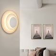 thumbnail image 2 of Lámpara de pared LED blanca de 15 W, Creative Eclipse 3 en 1, lámpara de pared interior con protección sólida, moderna y sencilla, para sala de estar, pasillo, balcón, lámpara LED cromada C, 2 of 5