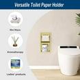 thumbnail image 3 of Gold Toilet Paper Holder, Contemporary Hotel Style Pivoting in Wall Toilet Paper Holder, Stainless Steel Recessed Tissue Paper Roll Holder, Double roll, 3 of 14