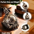 thumbnail image 2 of Vintage Ashtray with Lid for Cigarettes, Metal Windproof Smokeless Odorless Ash Tray Holder for Indoor Outdoor Decorative Hand-Carved Fancy Gift Ornament for Home Office, 2 of 7