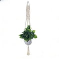 thumbnail image 2 of Flower pot net bag Gardening green plants Creative cotton rope flower pot hanging basket Hand woven cotton rope hanging flower pot net bag, 2 of 5