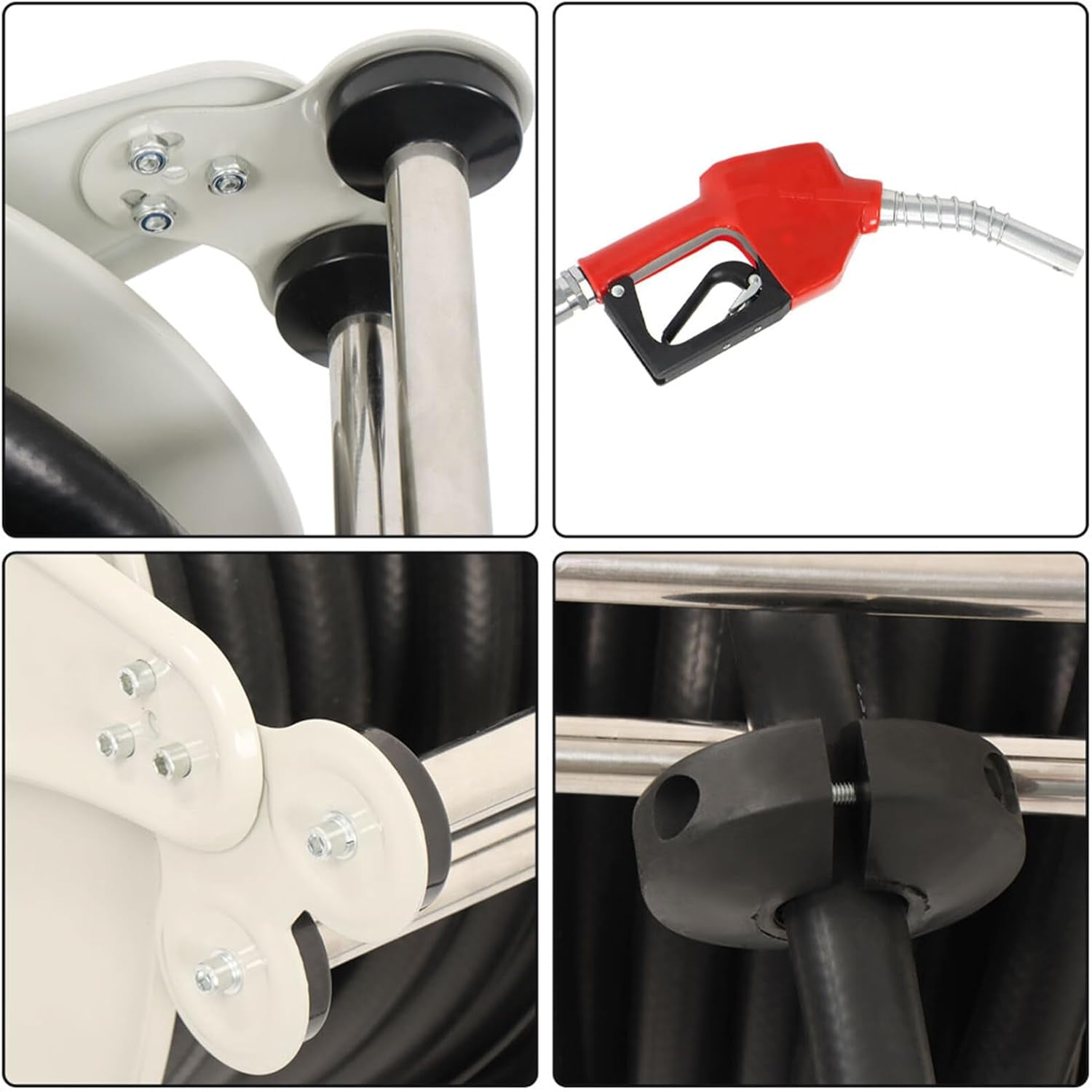 waltyotur Retractable 3/4 x 66 Diesel Hose Reel Automatic Fueling Gun for Industrial Machinery 300PSI