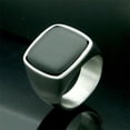 thumbnail image 3 of PAURO Men's Stainless Steel Vintage Square Black Onyx High Polish Band Ring Silver Size 15, 3 of 5