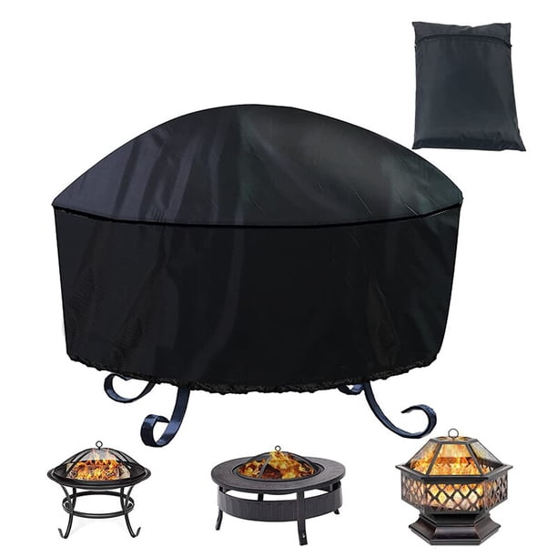 Waterproof Patio Protector Fire Pit Cover Outdoor Garden Yard Round BBQ Cover Anti Dust Grill BBQ Shelter UV Protector Coverblack122x46cmGERMANY He Qiyong unisex