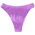 thumbnail image 5 of Curuila Women Swim Briefs High Waist Solid Color Comfortable Casual Bikini Bottoms For Beach Pool Summer Swimwear Purple Size L, 5 of 5