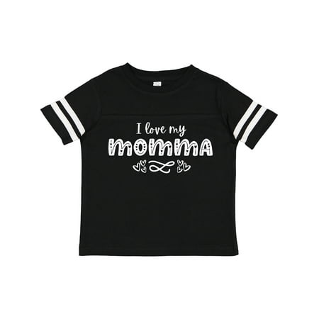 

Inktastic I Love My Momma with Hearts Gift Toddler Boy or Toddler Girl T-Shirt