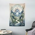 thumbnail image 2 of Ambesonne Boho Nature Tapestry Wall Hanging, Mountains Flowers Path, 40"x60", Slate Blue Reseda Green, 2 of 3