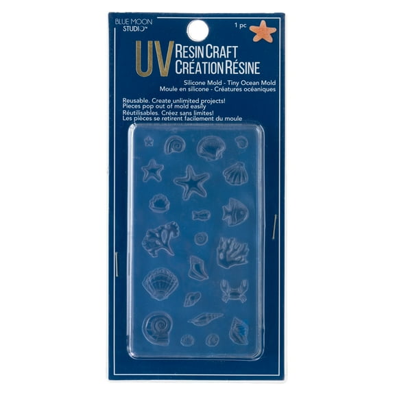 Blue Moon Studio UV Resin Craft Silicone Tiny Ocean Mold, 12 Pack